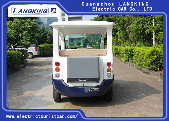 Sistema eléctrico blanco de los vehículos 48V DC de la patrulla de seguridad con el pequeño coche de visita turístico de excursión superior luz/4 de Seater 0
